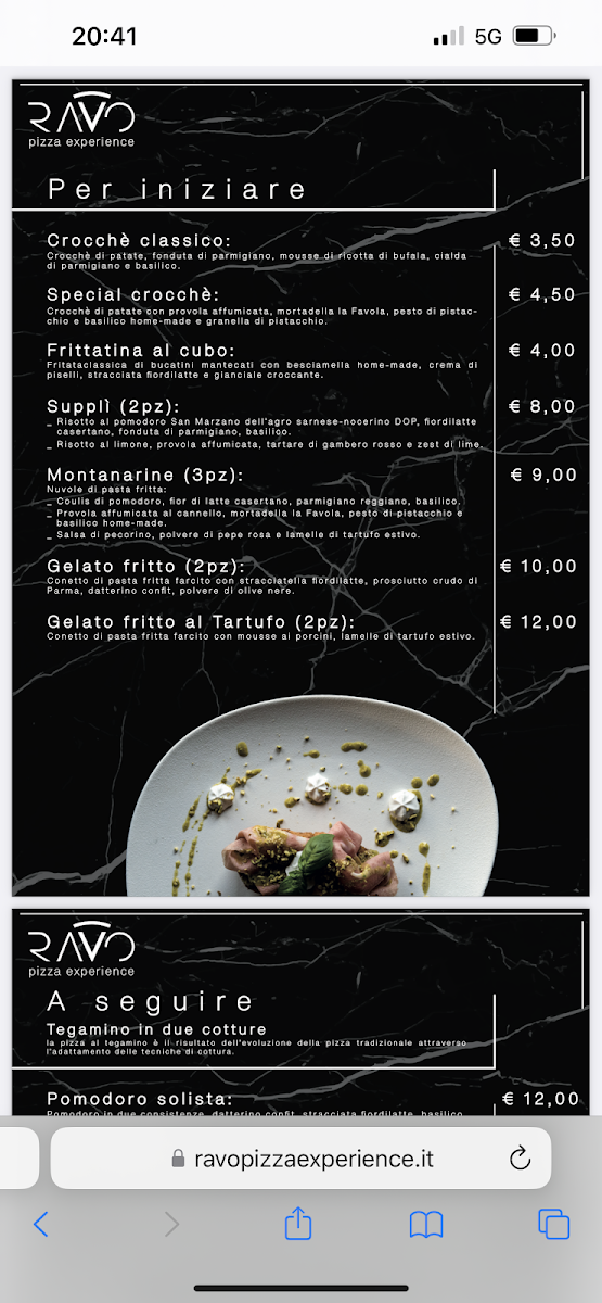 RAVO pizza experience Photo Menu 5