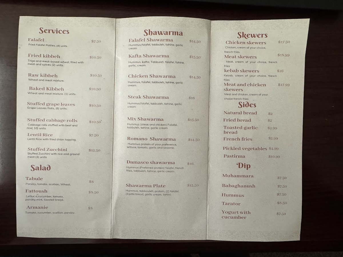 Damasco Arabian food Photo Menu 5