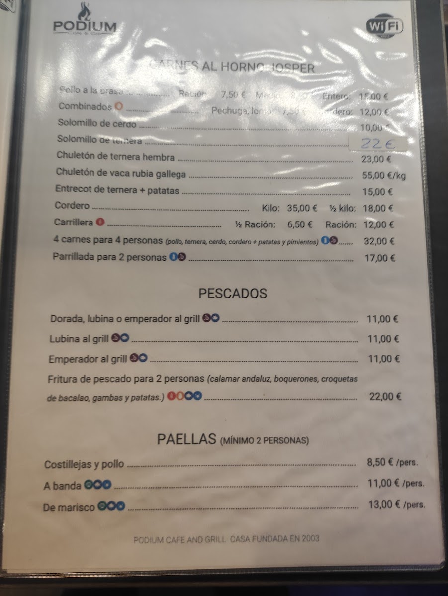 Cafetería Podium Photo Menu 3