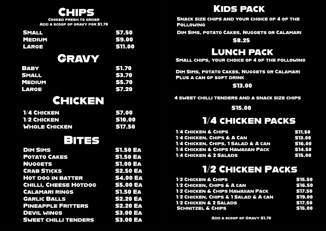 Koo Wee Rup Roast Chicken and Kebabs Photo Menu 1