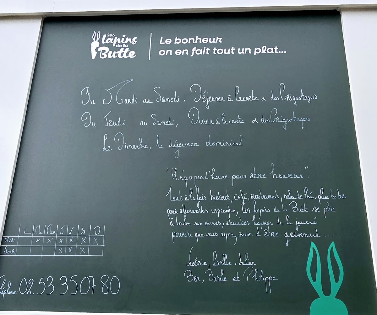 Les Lapins de la Butte Photo Menu 5