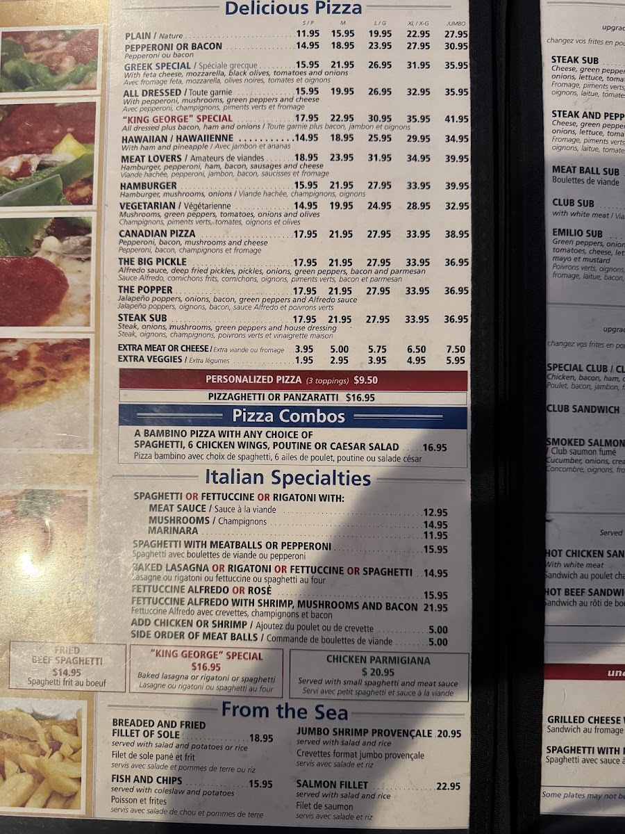 King George Restaurant Photo Menu 4