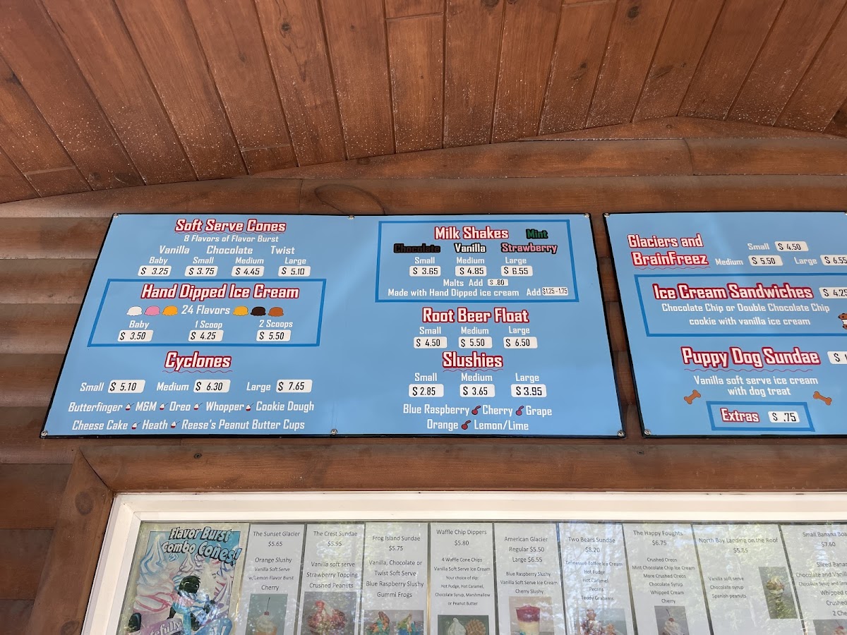 Tip Top Ice Cream Shop Photo Menu 2