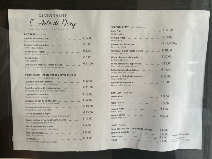 L'Arte di Dory - Cucina Casalinga in Oltrarno Photo Menu 10
