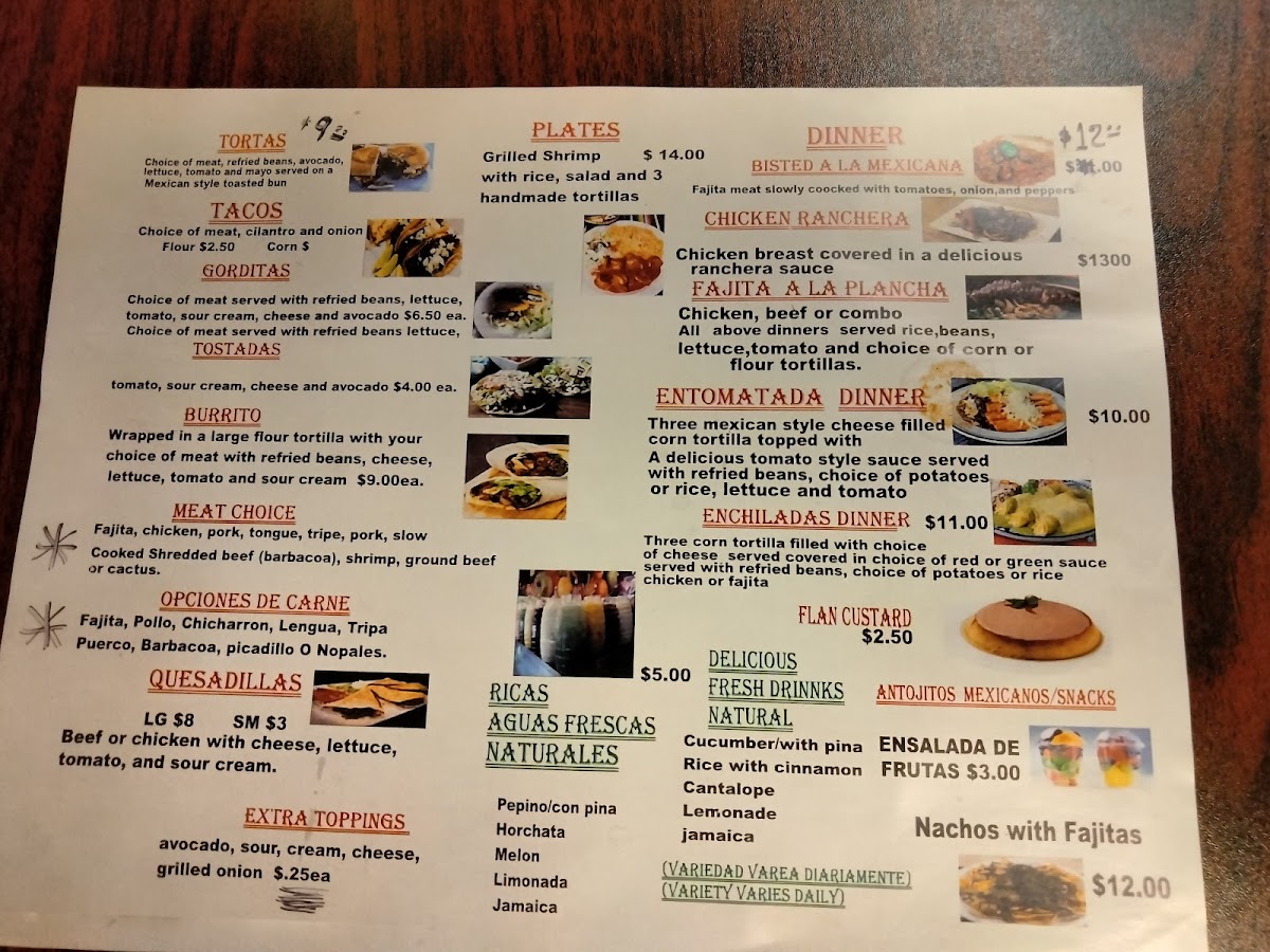 Perlas Taqueria Photo Menu 2