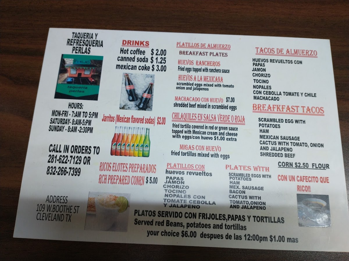 Perlas Taqueria Photo Menu 5