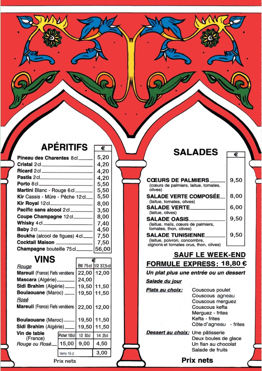 Le Palmier Photo Menu 1