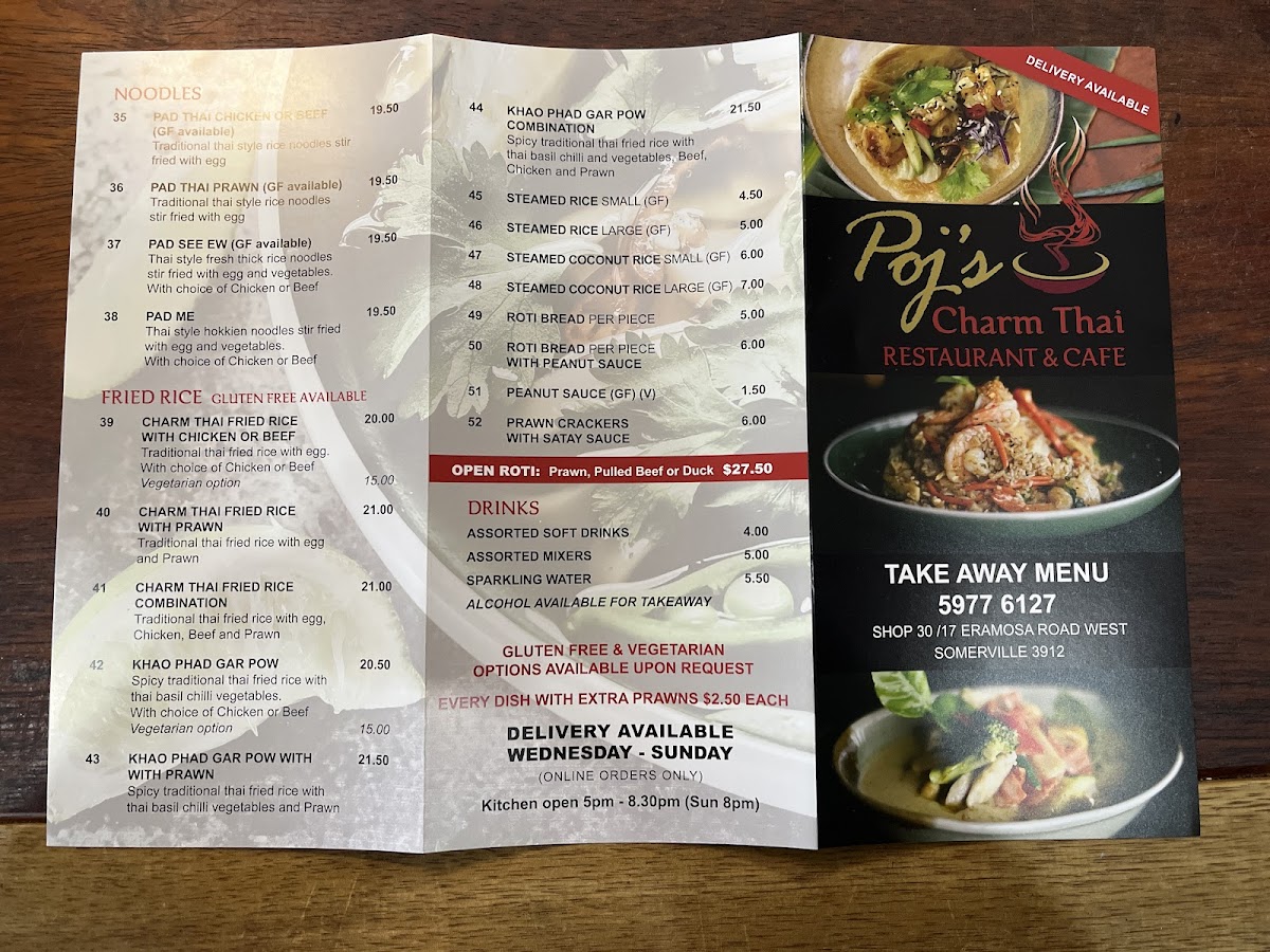 POJ'S CHARM THAI RESTAURANT AND CAFE Photo Menu 1