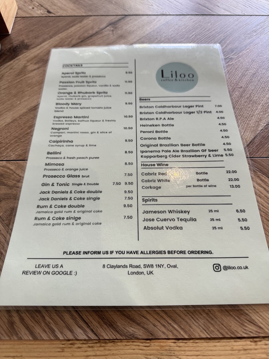 Liloo Coffee & Kitchen Photo Menu 2