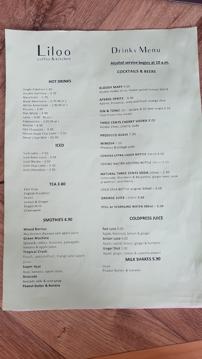 Liloo Coffee & Kitchen Photo Menu 4