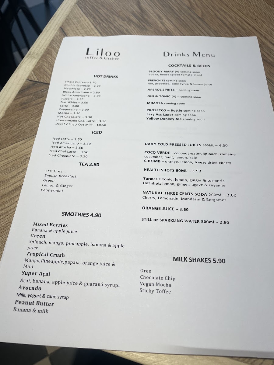 Liloo Coffee & Kitchen Photo Menu 5