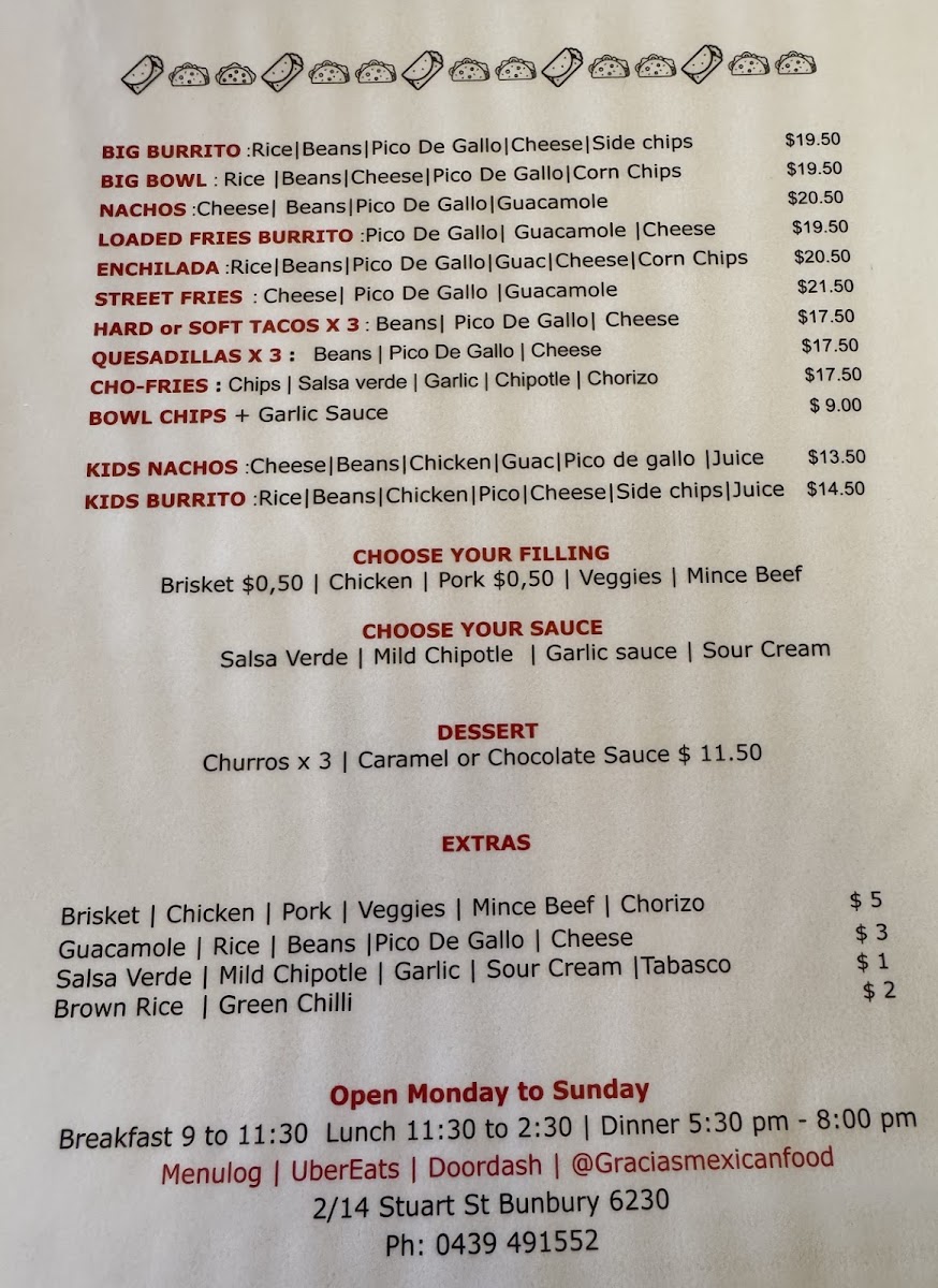 Gracias - Mexican food Photo Menu 3