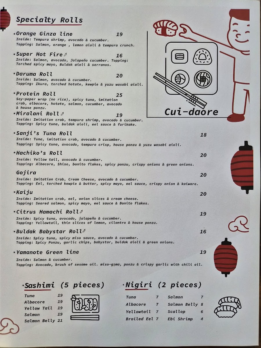 Cui-Daoré Photo Menu 1