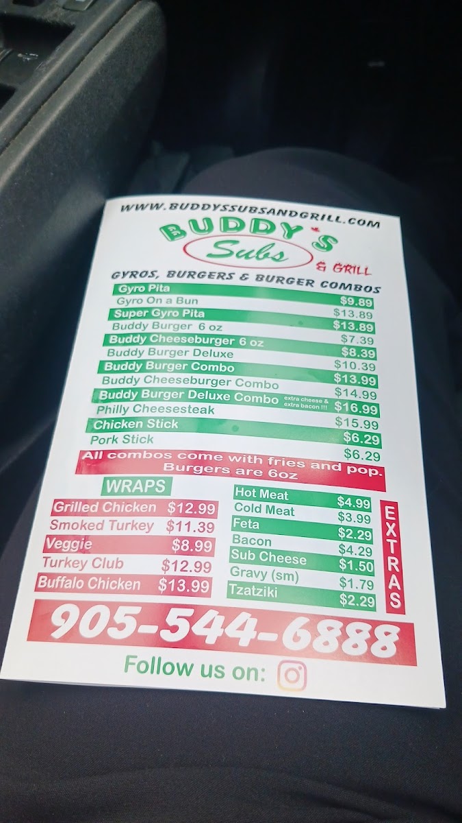 Buddy's Subs Photo Menu 2