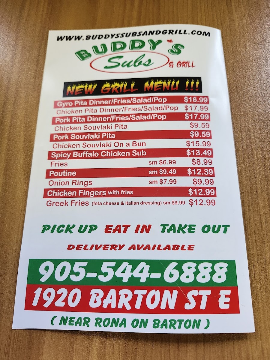 Buddy's Subs Photo Menu 3