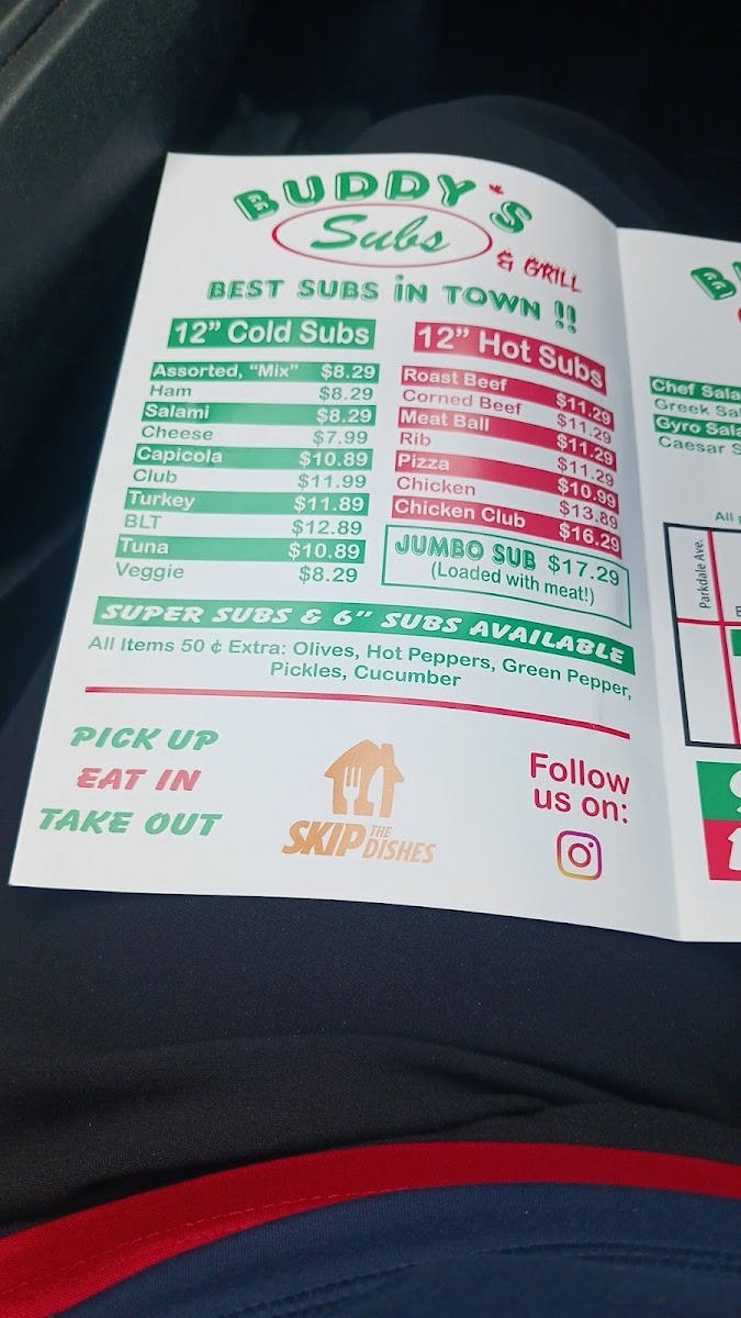 Buddy's Subs Photo Menu 5