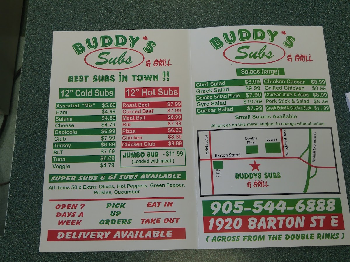 Buddy's Subs Photo Menu 7