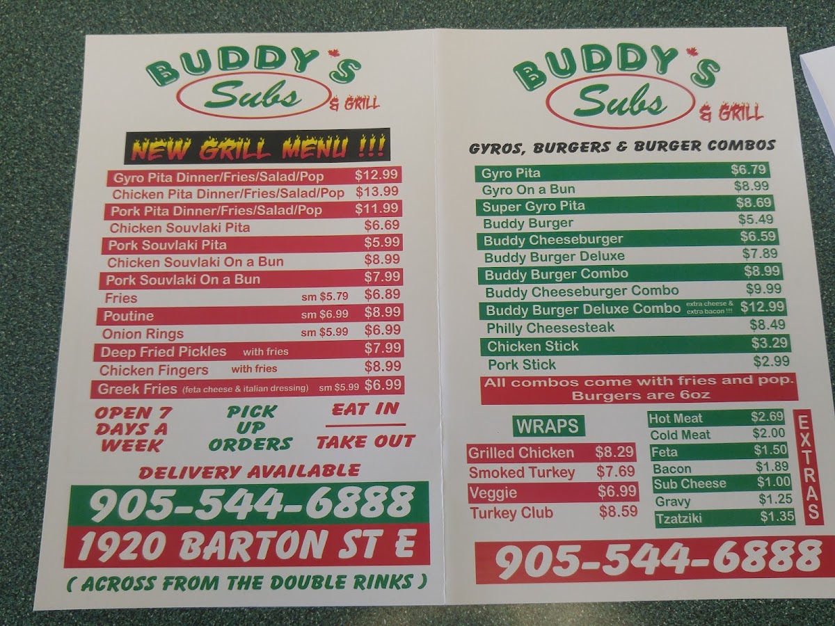 Buddy's Subs Photo Menu 8