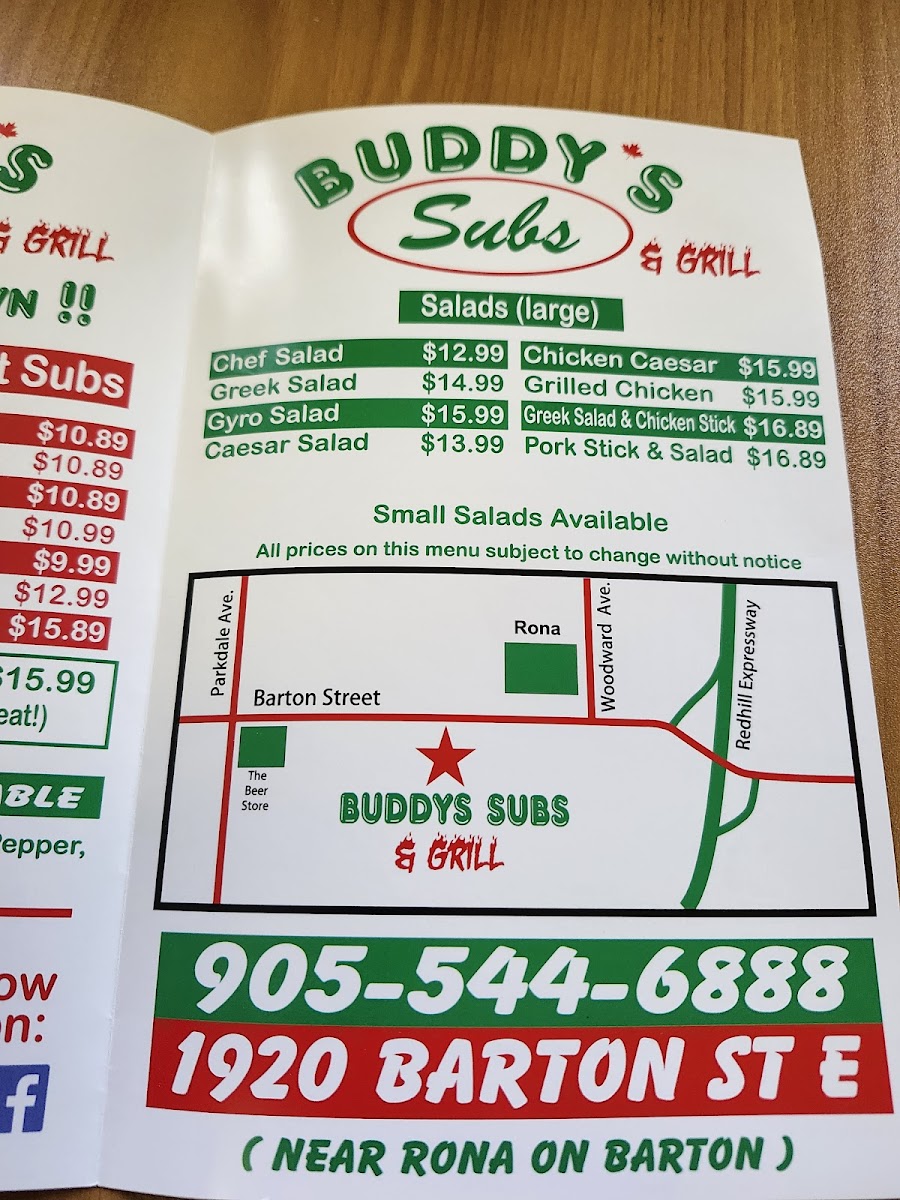 Buddy's Subs Photo Menu 9