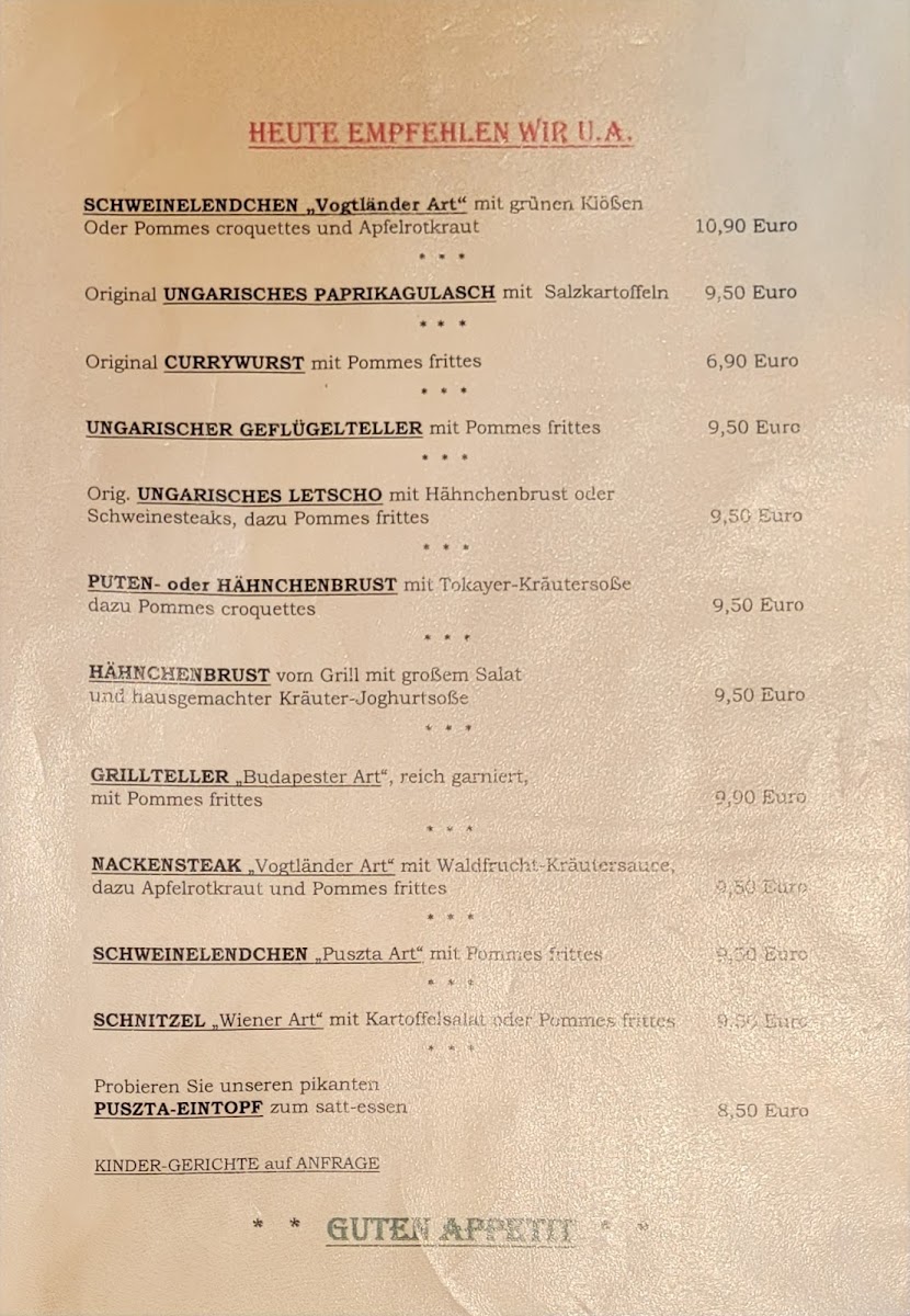 Restaurant Piroschka Photo Menu 1