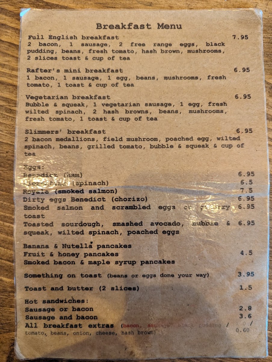 Rafters Cafe Photo Menu 3