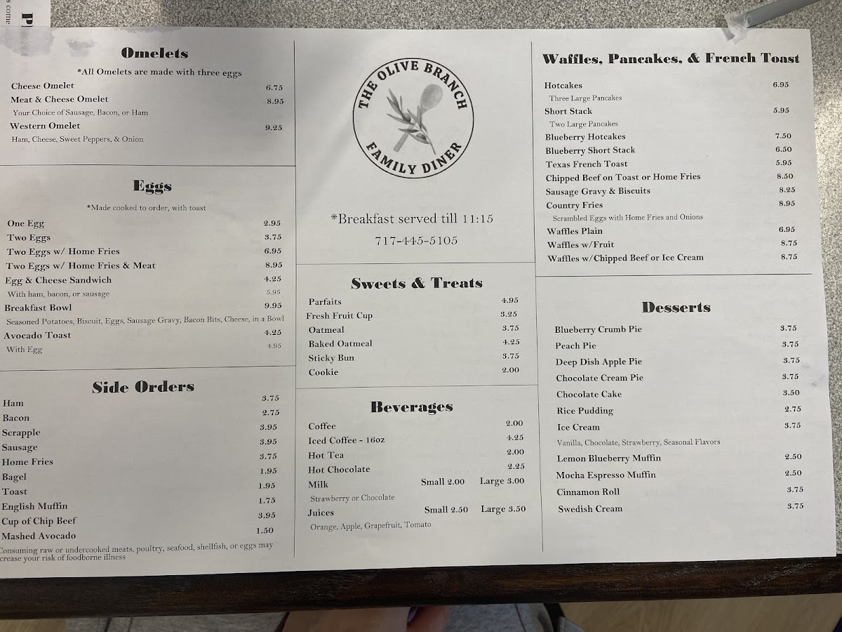 Olive Branch Family Diner Photo Menu 2