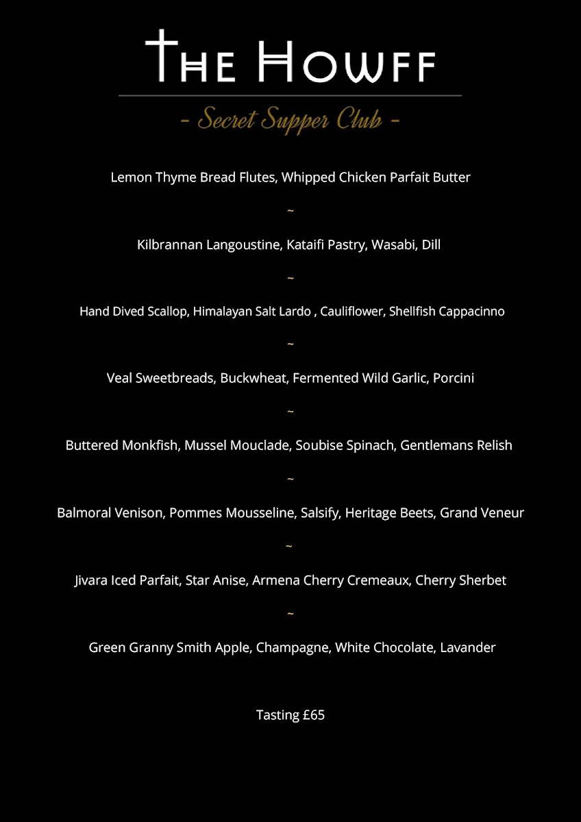 Howff Secret Supper Club Photo Menu 1