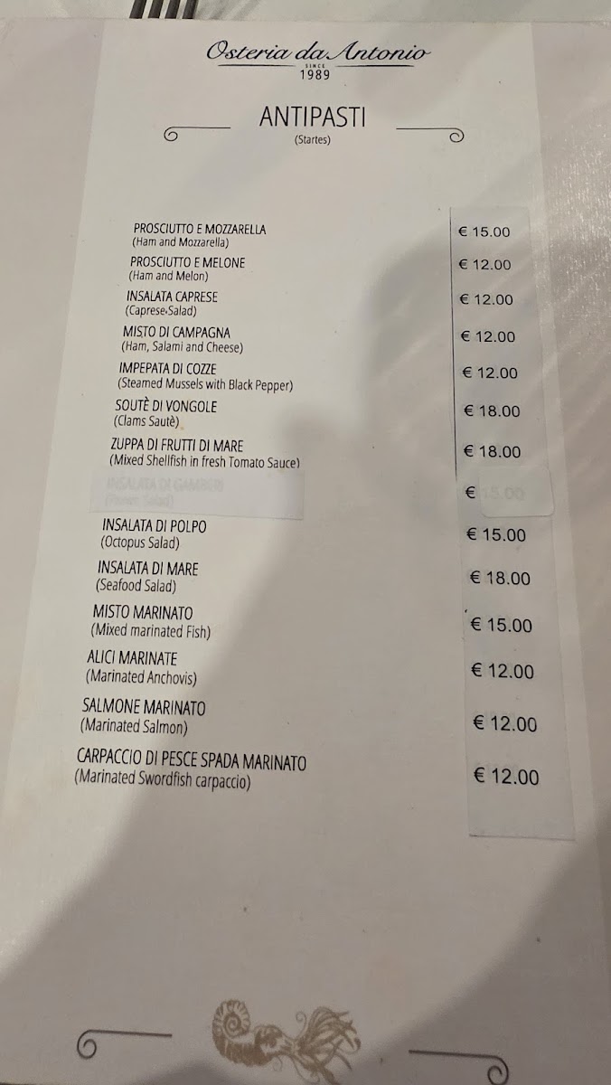 Osteria Da Antonio Photo Menu 2
