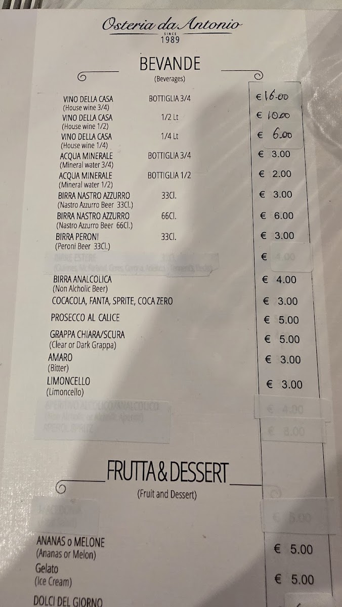 Osteria Da Antonio Photo Menu 6