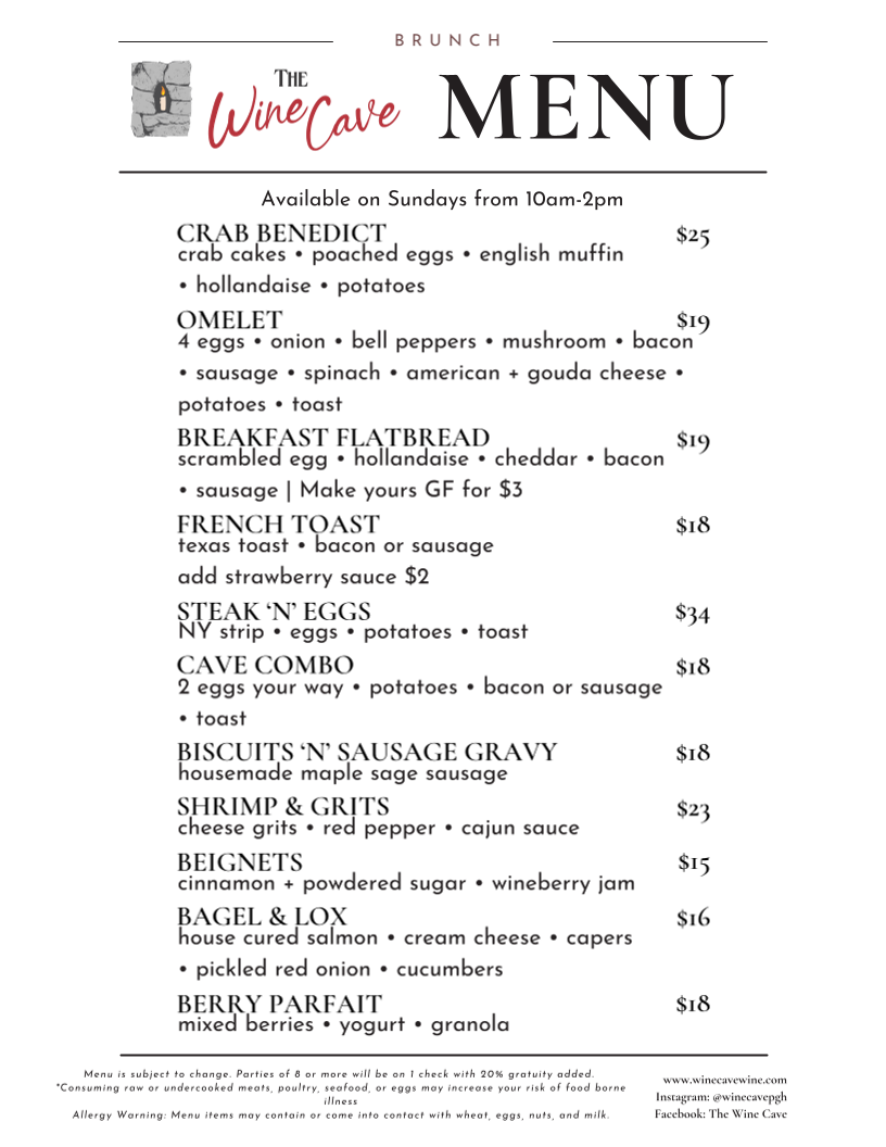 The Wine Cave Photo Menu 2