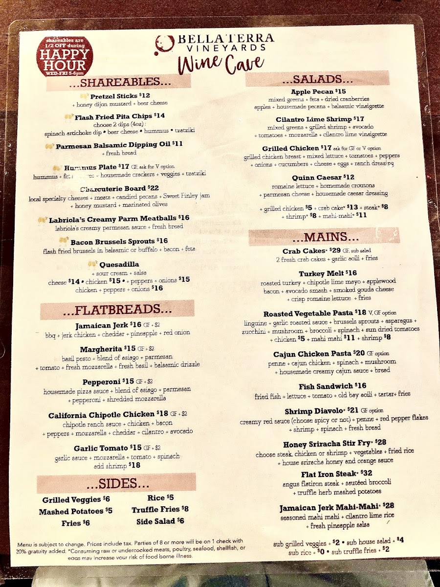 The Wine Cave Photo Menu 3
