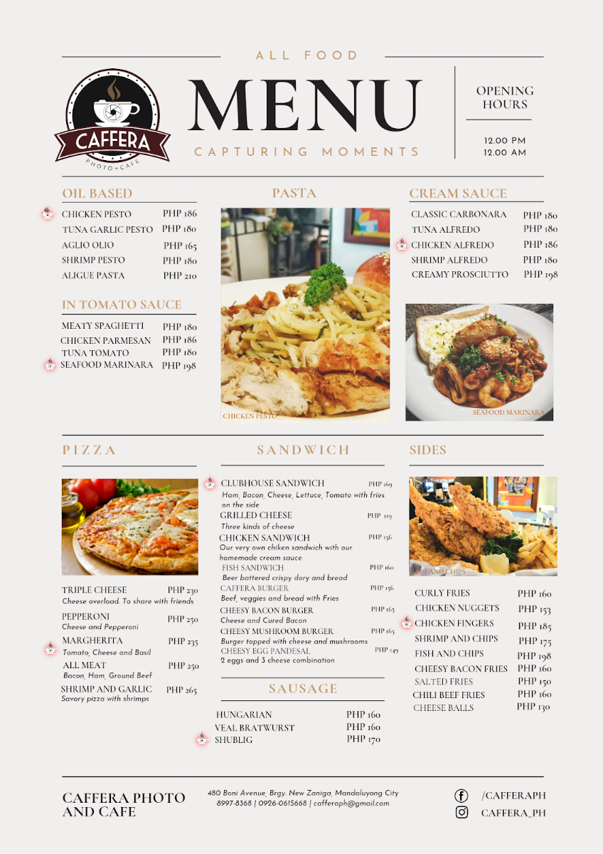 Caffera Photo + Café Photo Menu 1