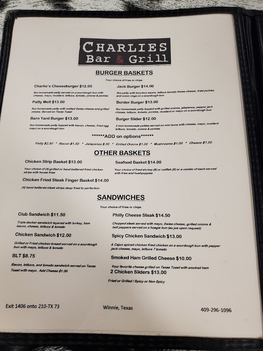 Charlie's Bar and Grill Photo Menu 5
