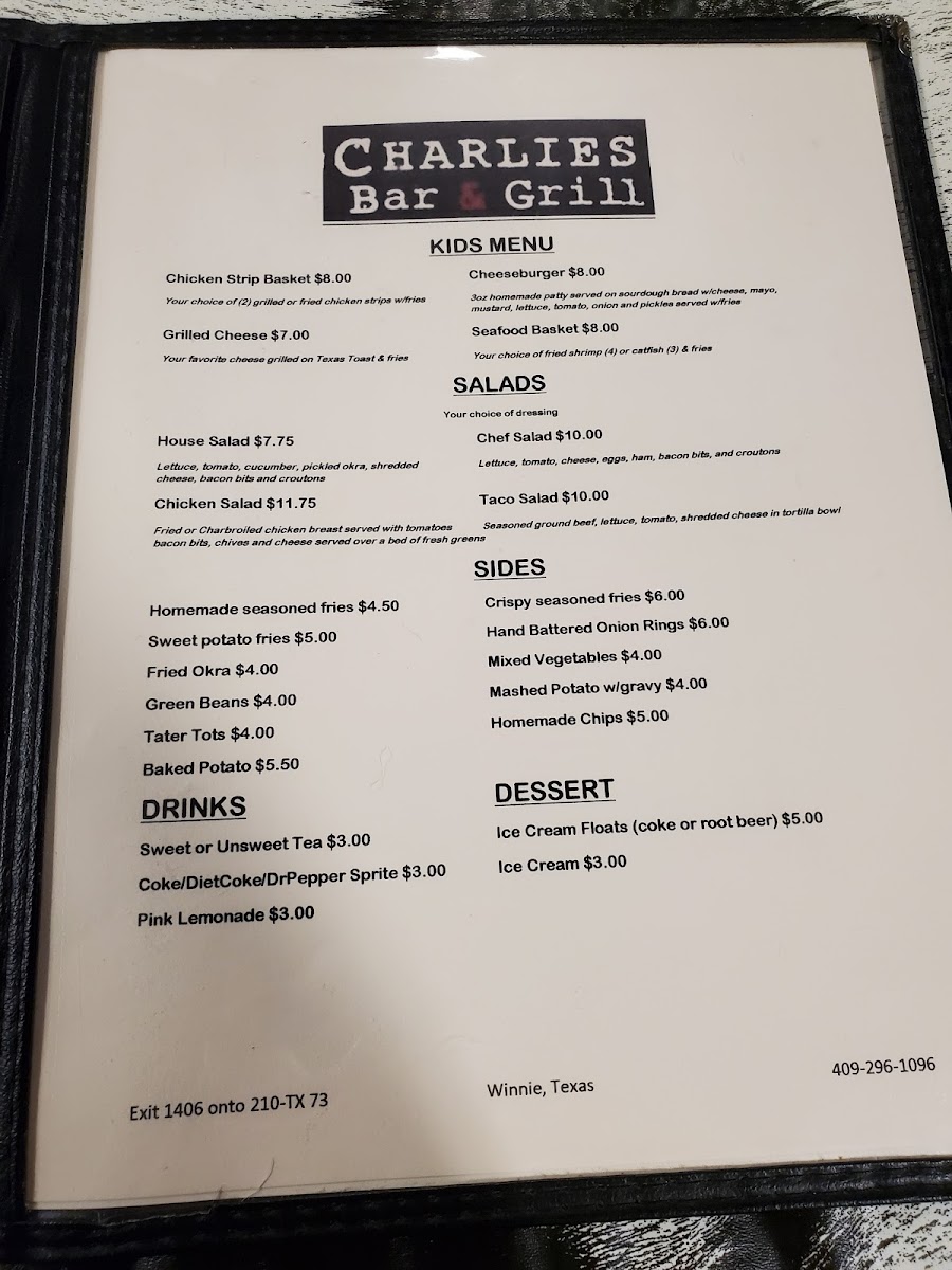 Charlie's Bar and Grill Photo Menu 6