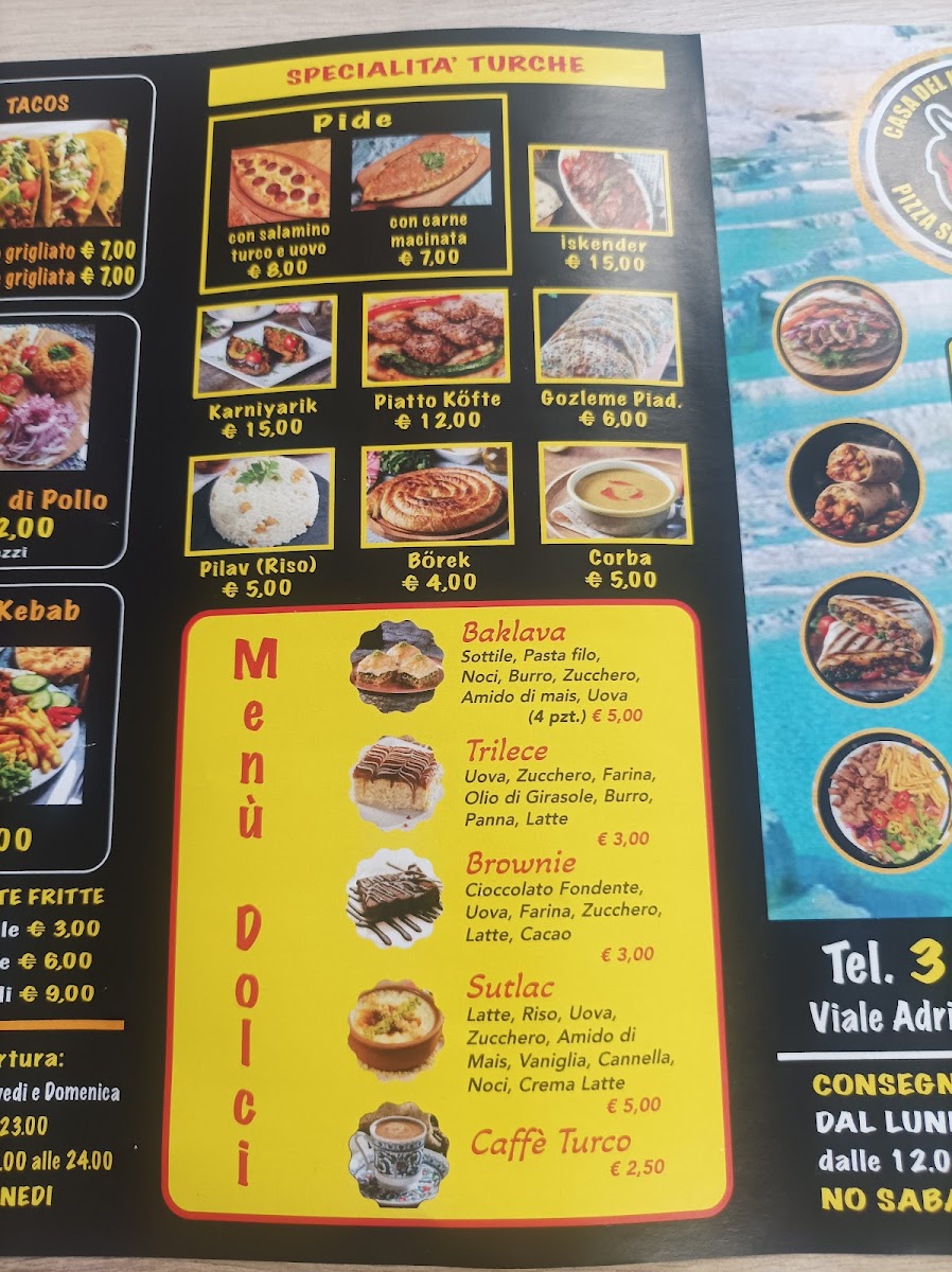 CASA DEL KEBAB PİZZA SPECİALİTÀ TURCHE Photo Menu 5