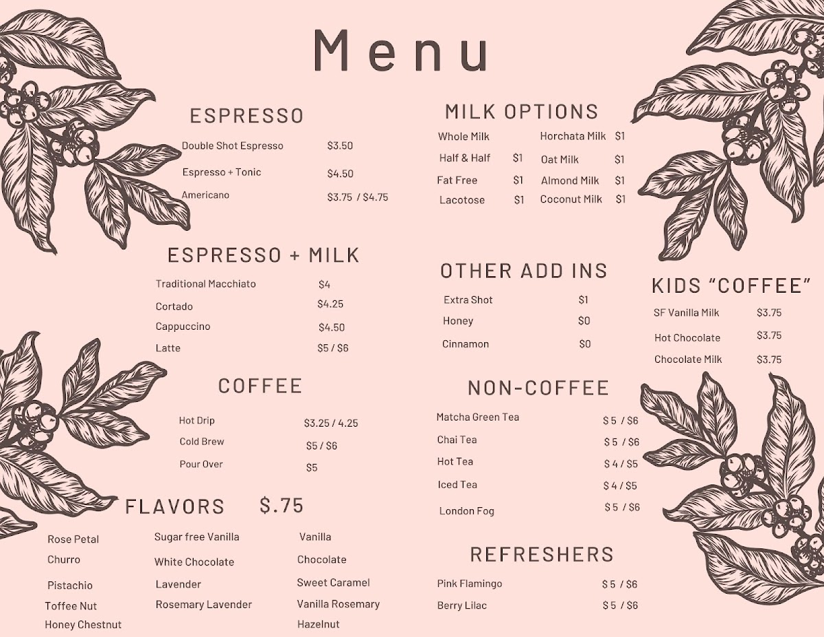 Early Bird Coffee Photo Menu 2