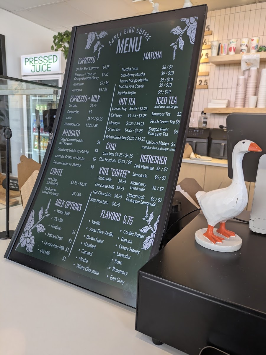 Early Bird Coffee Photo Menu 4