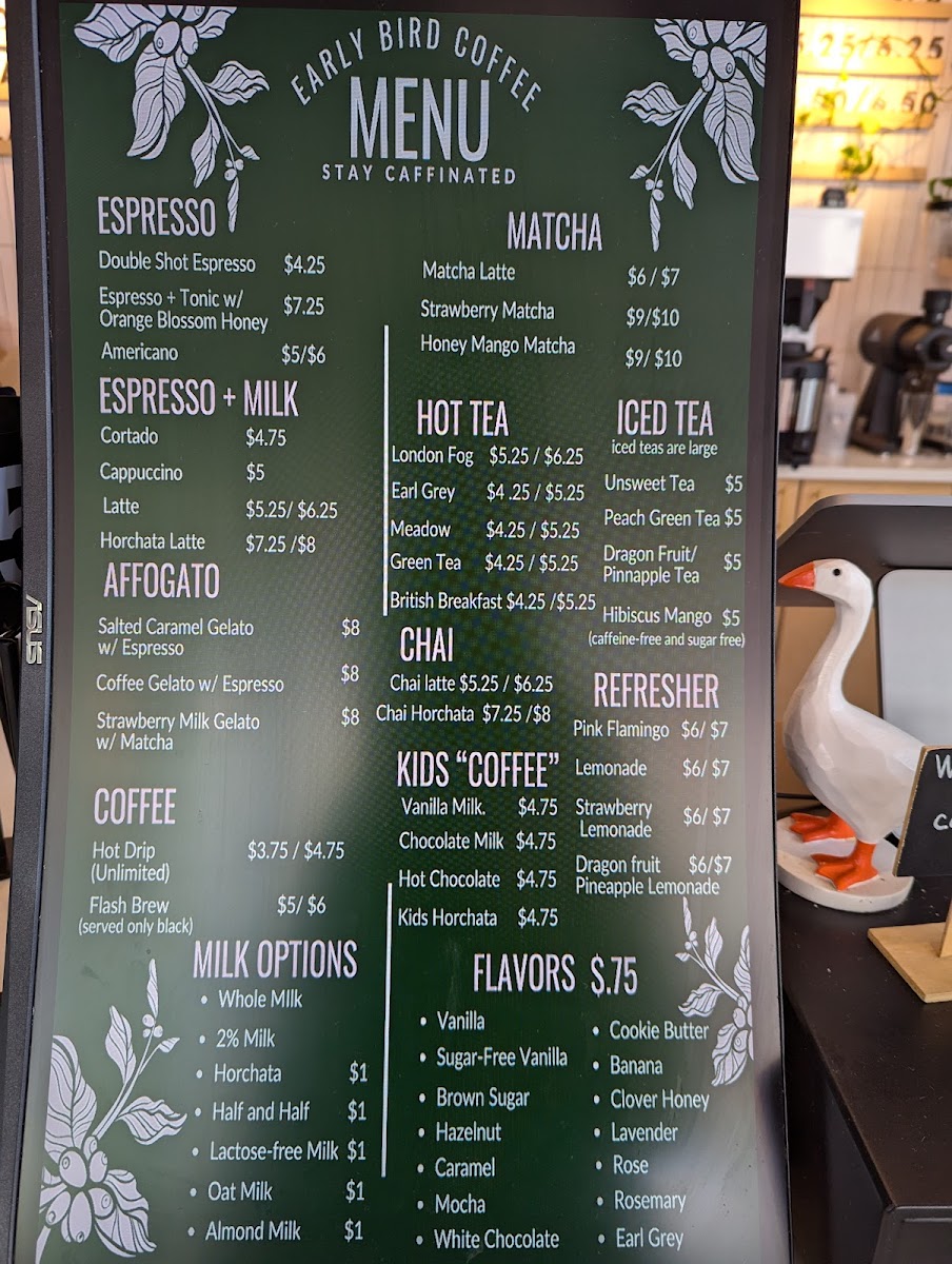 Early Bird Coffee Photo Menu 5