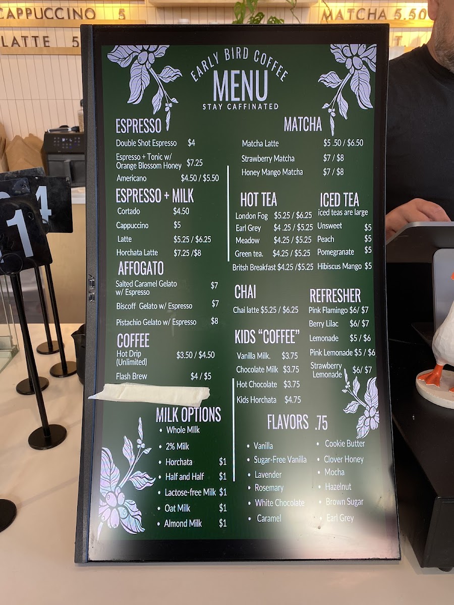 Early Bird Coffee Photo Menu 6