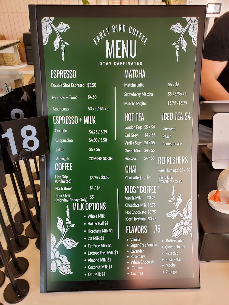 Early Bird Coffee Photo Menu 9