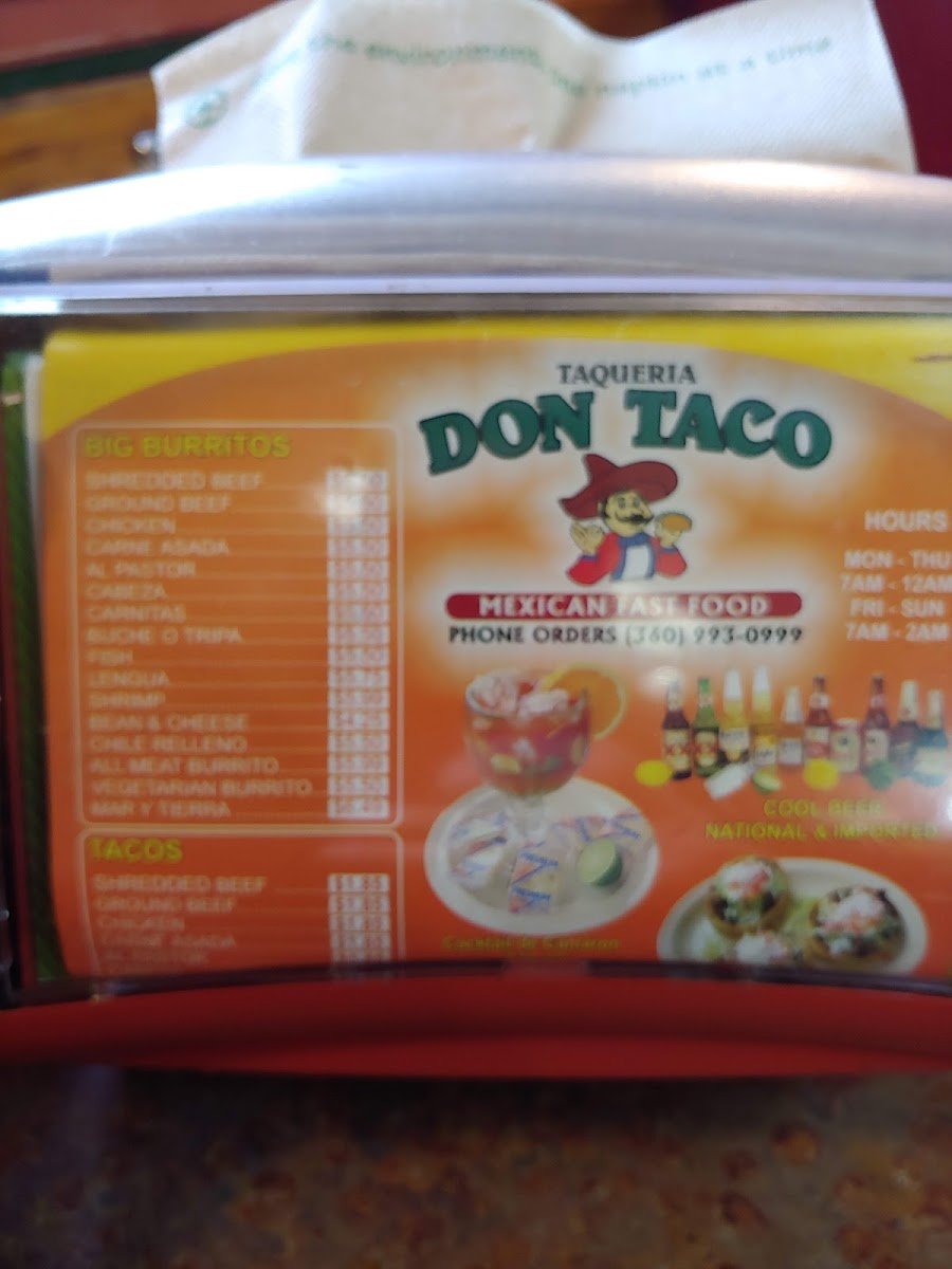 Don Taco Photo Menu 8