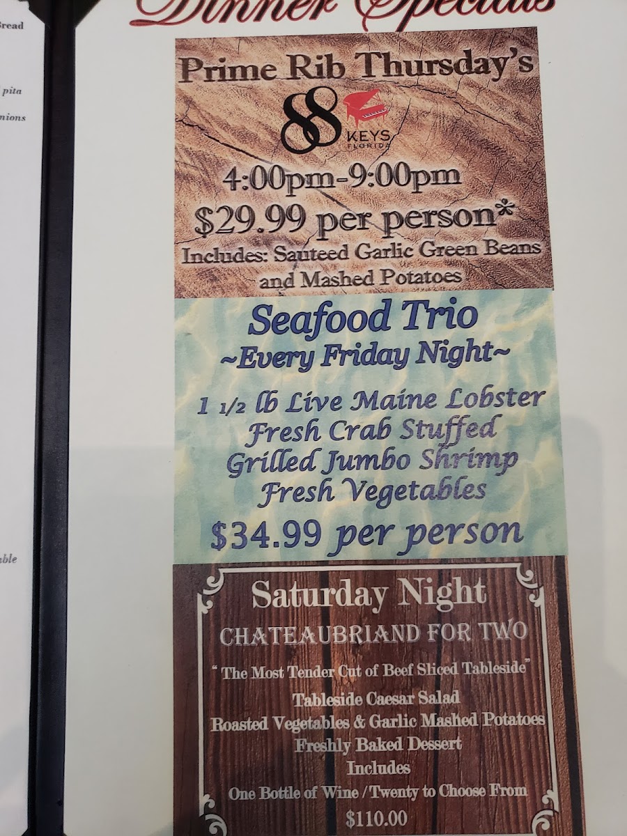 88 Keys Florida Restaurant & Bar Photo Menu 6