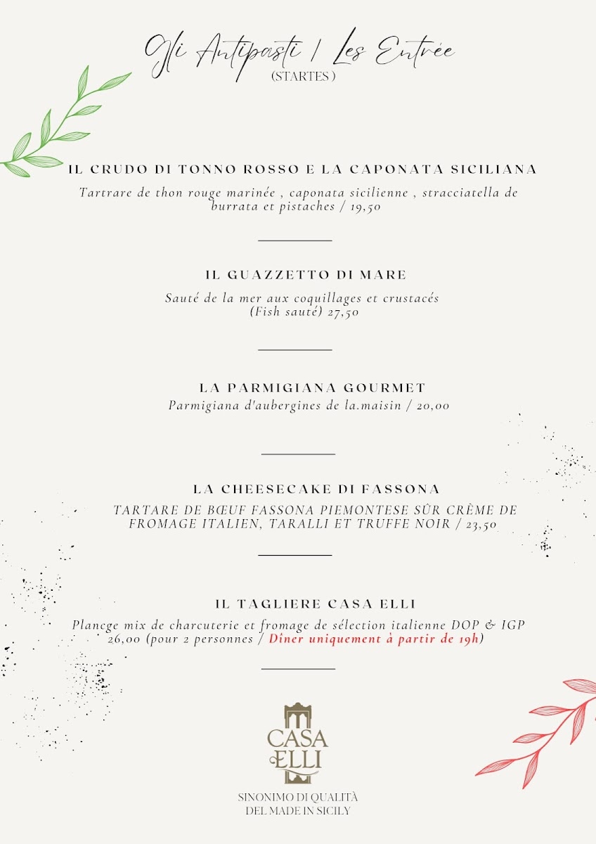 CASA ELLI Ristorante & Pizzeria Photo Menu 2