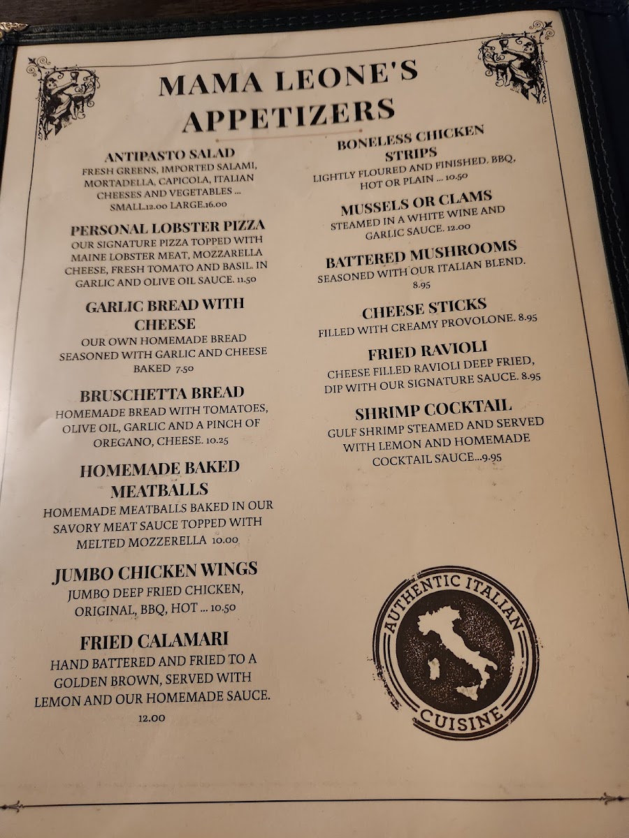Mama Leone's Italian Restaurant Photo Menu 5