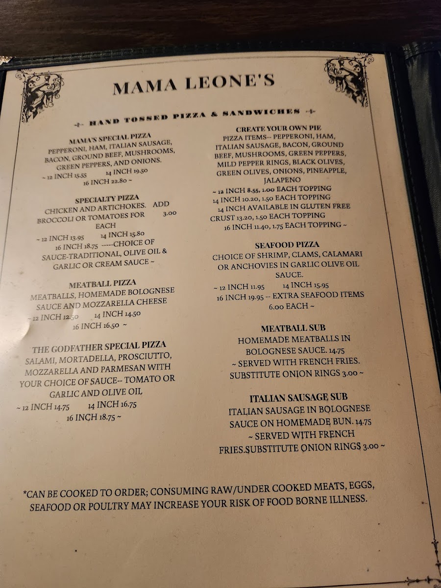 Mama Leone's Italian Restaurant Photo Menu 9