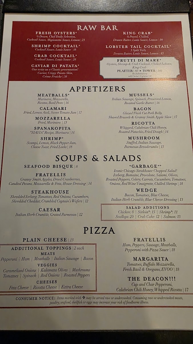 Fratellis Italian Steakhouse Winston-Salem Photo Menu 3