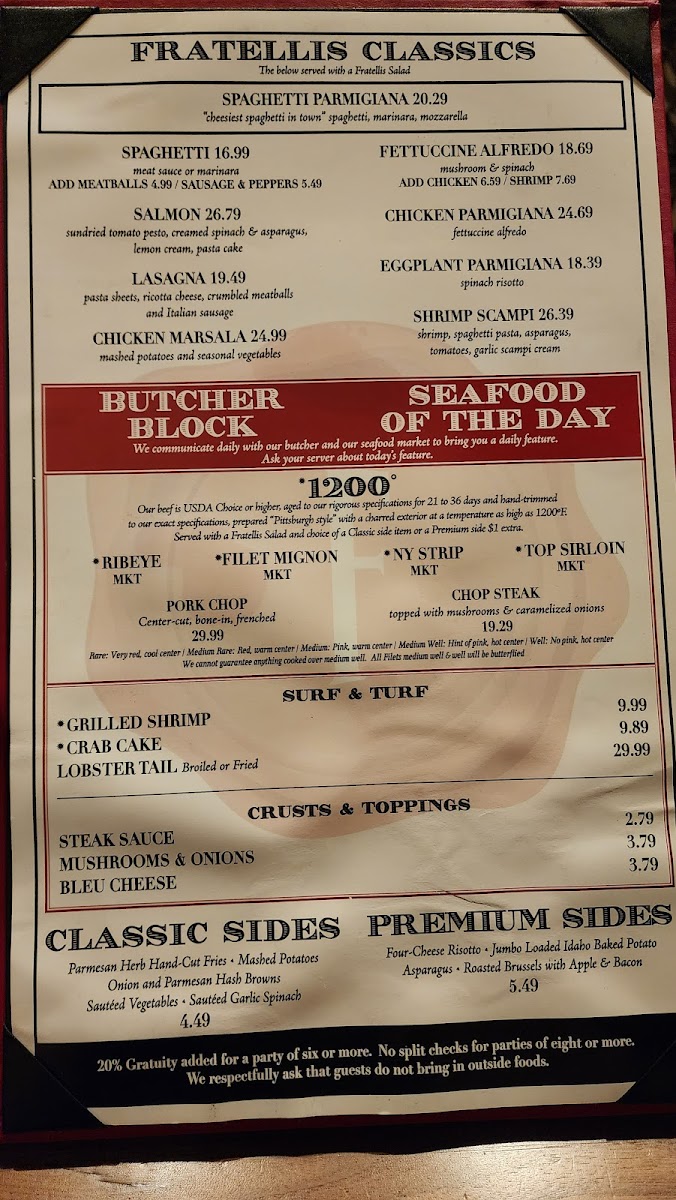 Fratellis Italian Steakhouse Winston-Salem Photo Menu 9