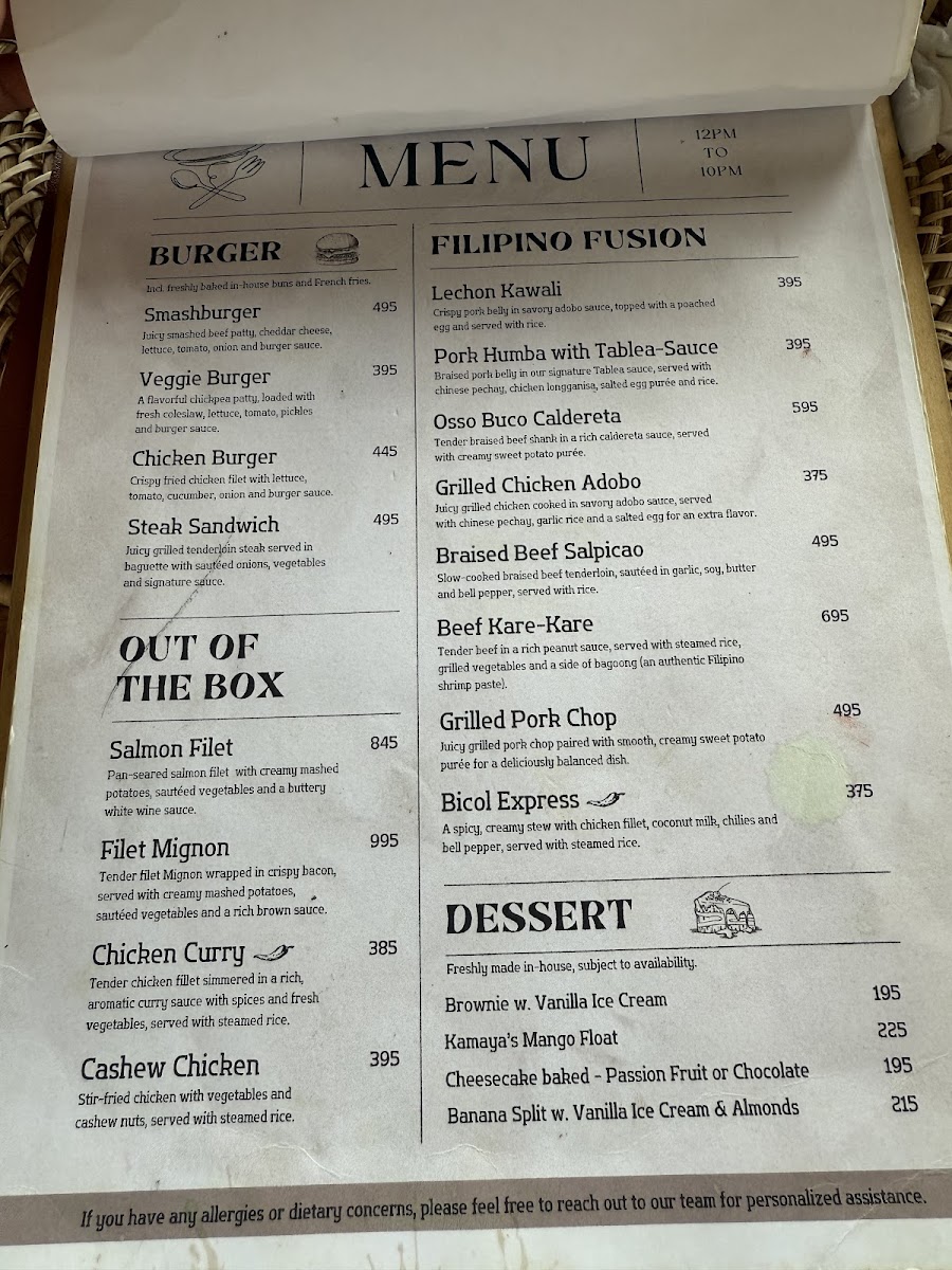 Kamaya Restaurant & Café Photo Menu 2