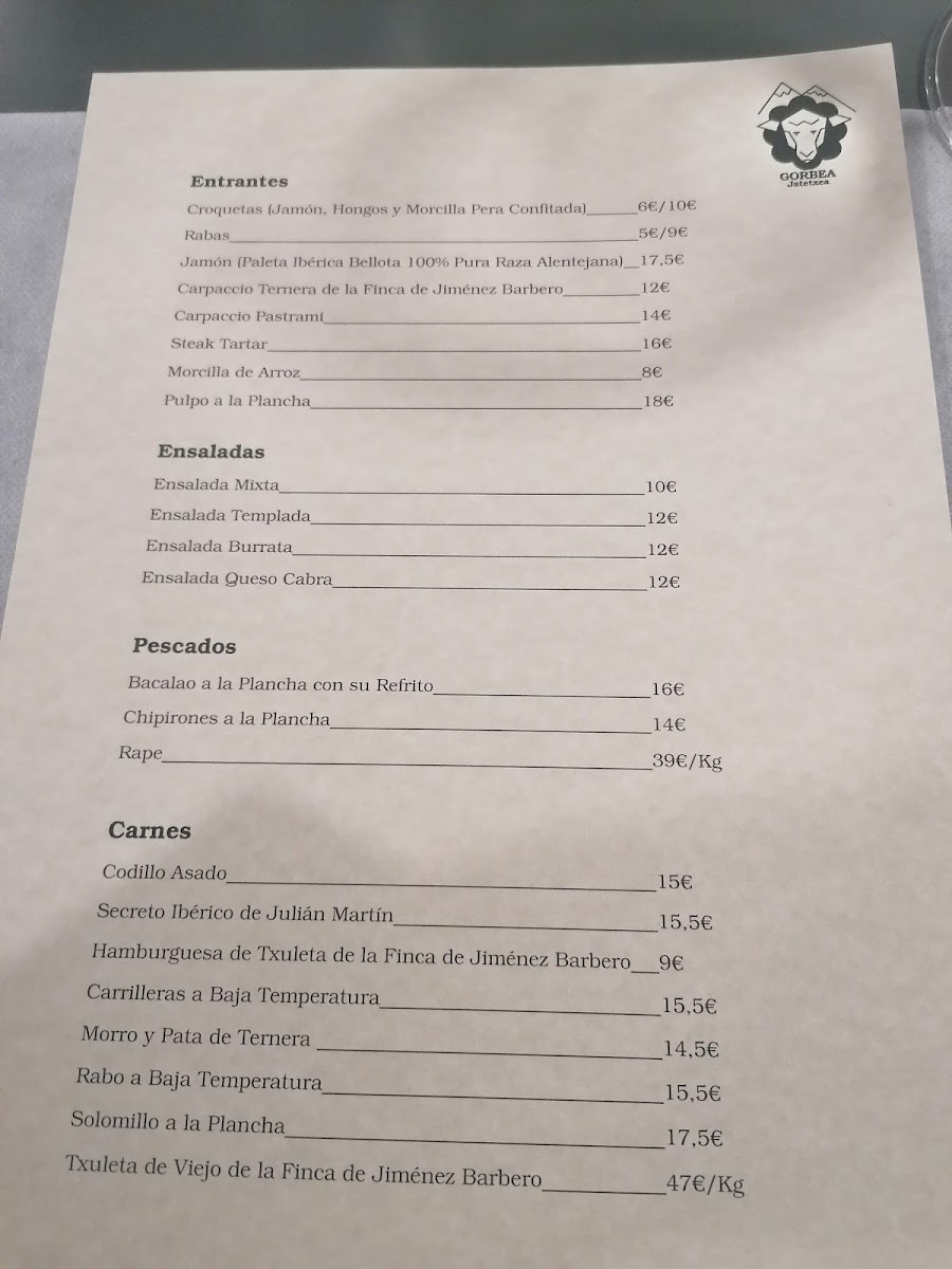 RESTAURANTE GORBEA Photo Menu 5