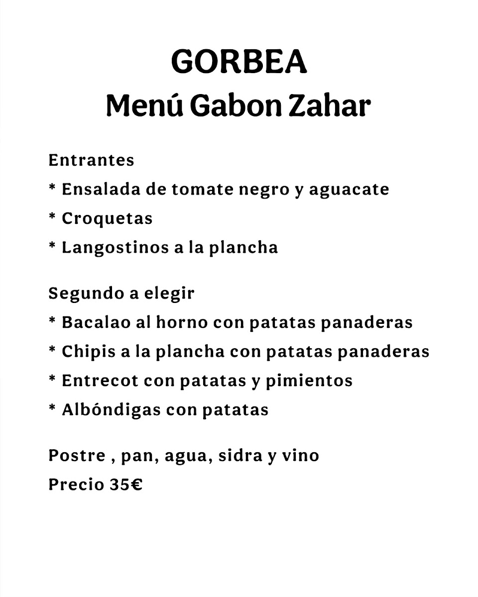 RESTAURANTE GORBEA Photo Menu 9